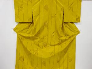 リサイクル　縞に絣柄織り出し米沢紬着物・道行コートアンサンブル